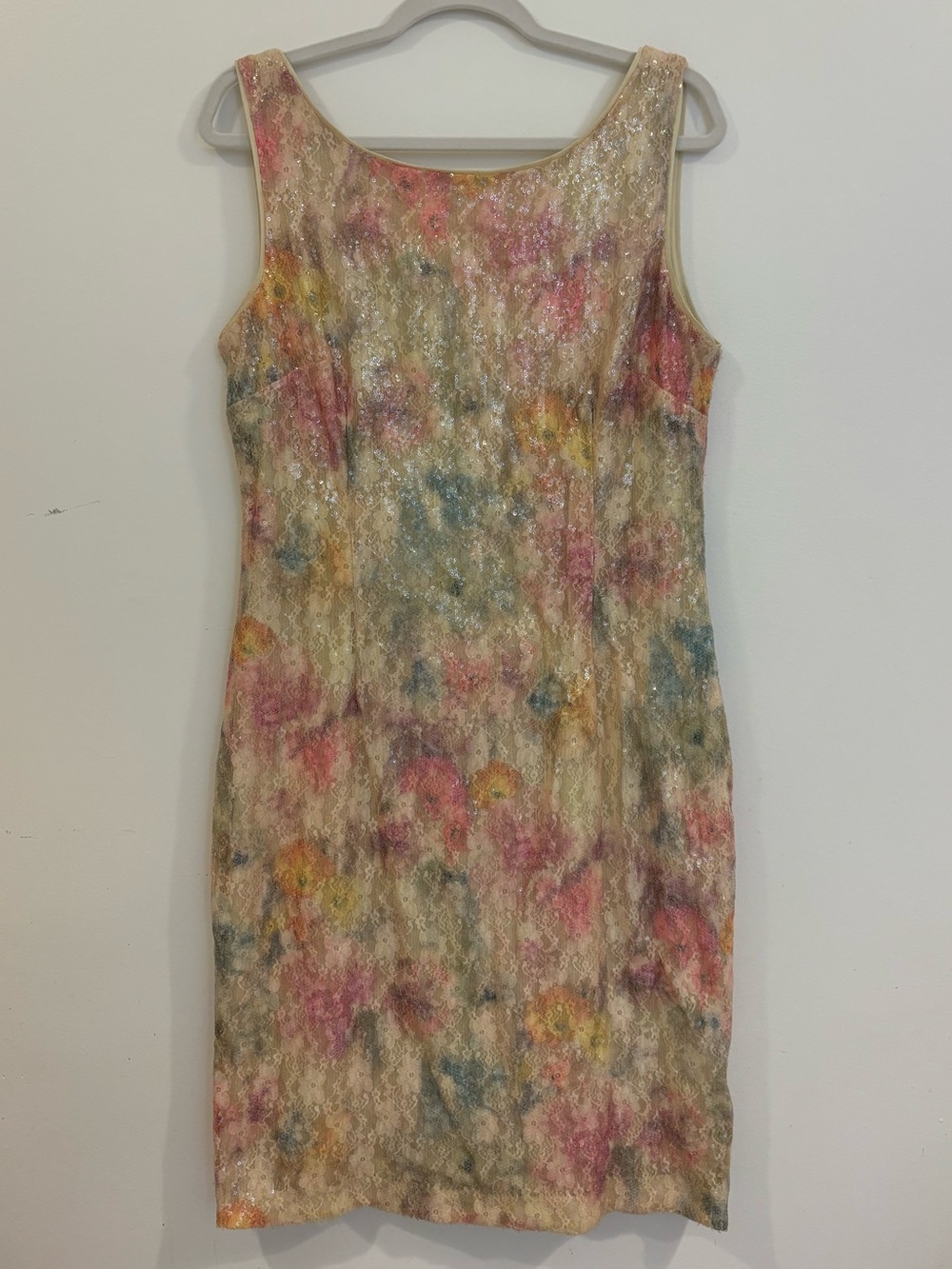 Studio One Floral Sequin Lace Sheath Cocktail Dress